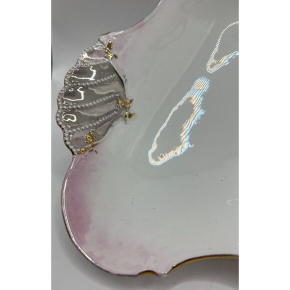 Vyg China Hand Painted Large Dish Gold Trim Germany - Picture 3 of 8